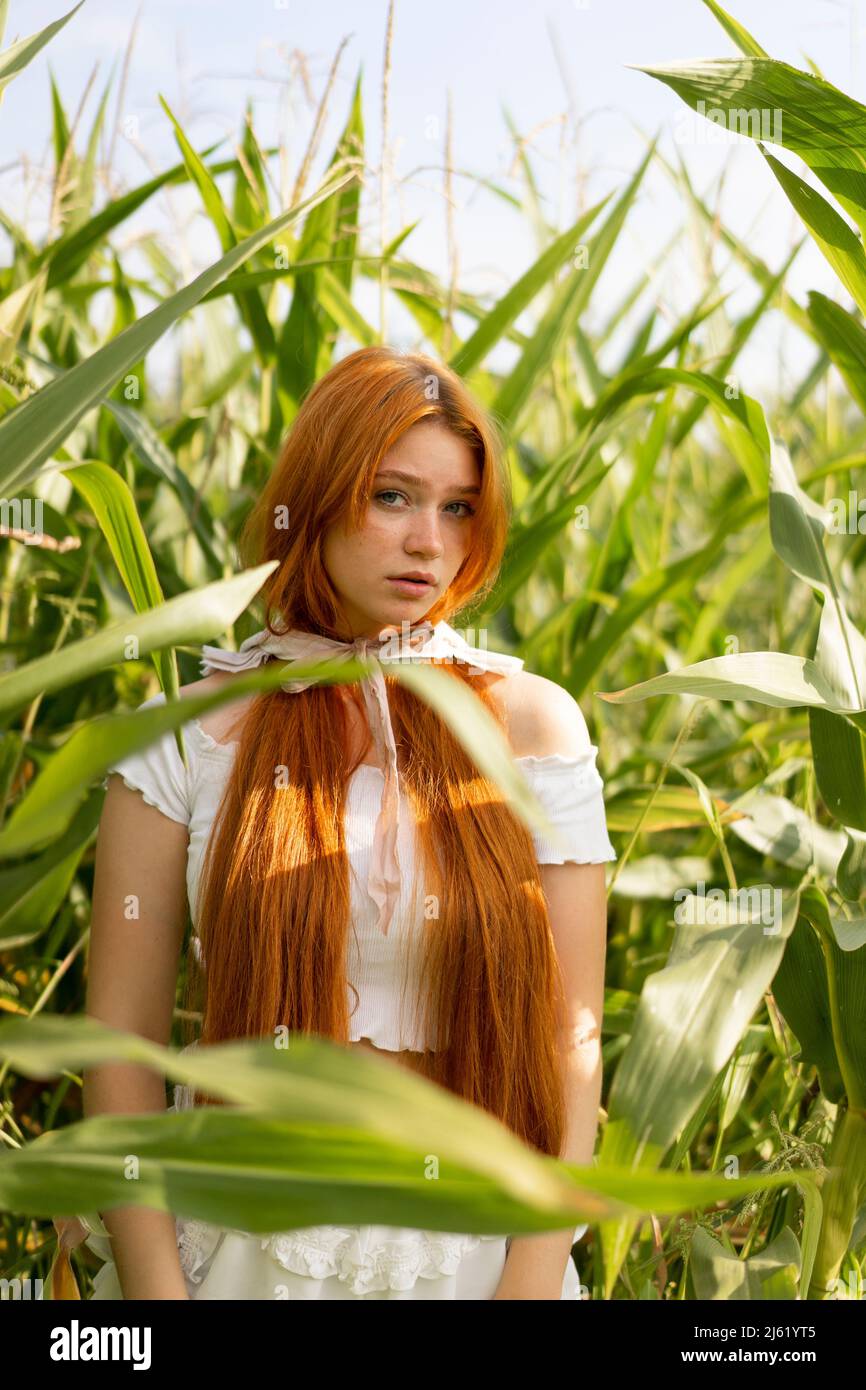 Young woman at the farm hires stock photography and images Alamy