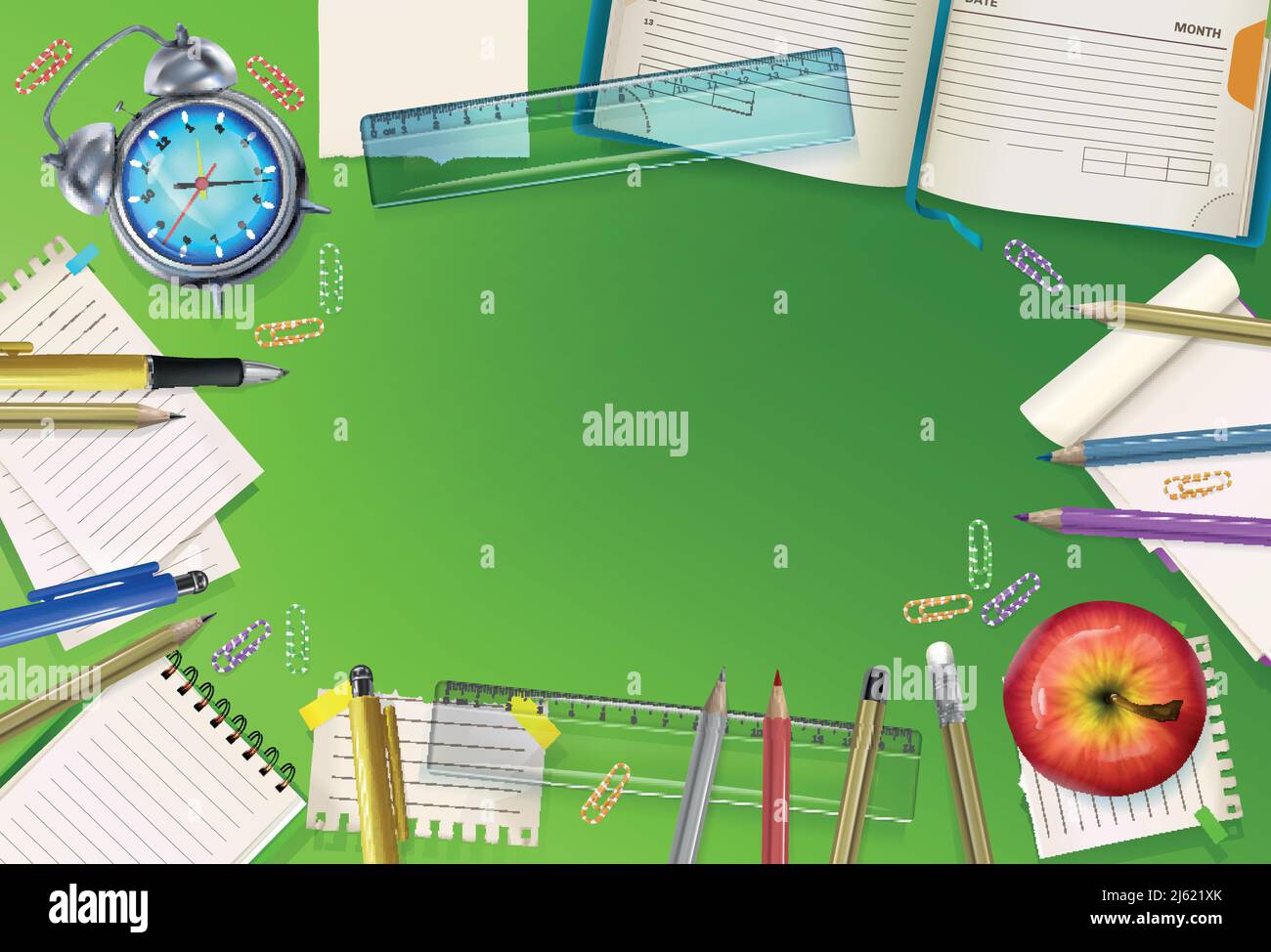 Back to school vector illustration of education stationery on ...