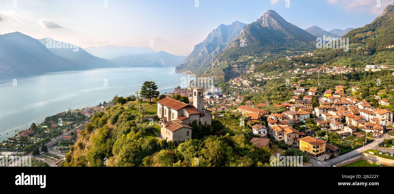 Eremo di San Pietro in Marone at Lake Iseo in Nothern Italy Stock Photo