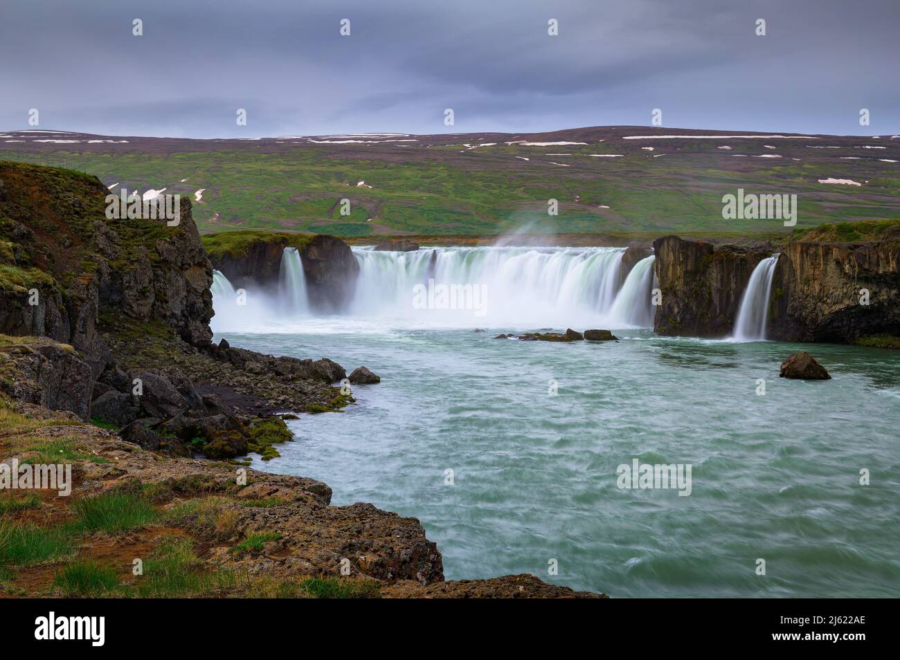 Godafoss waterfall in Iceland, one of the most famous icelandic waterfalls. Stock Photo