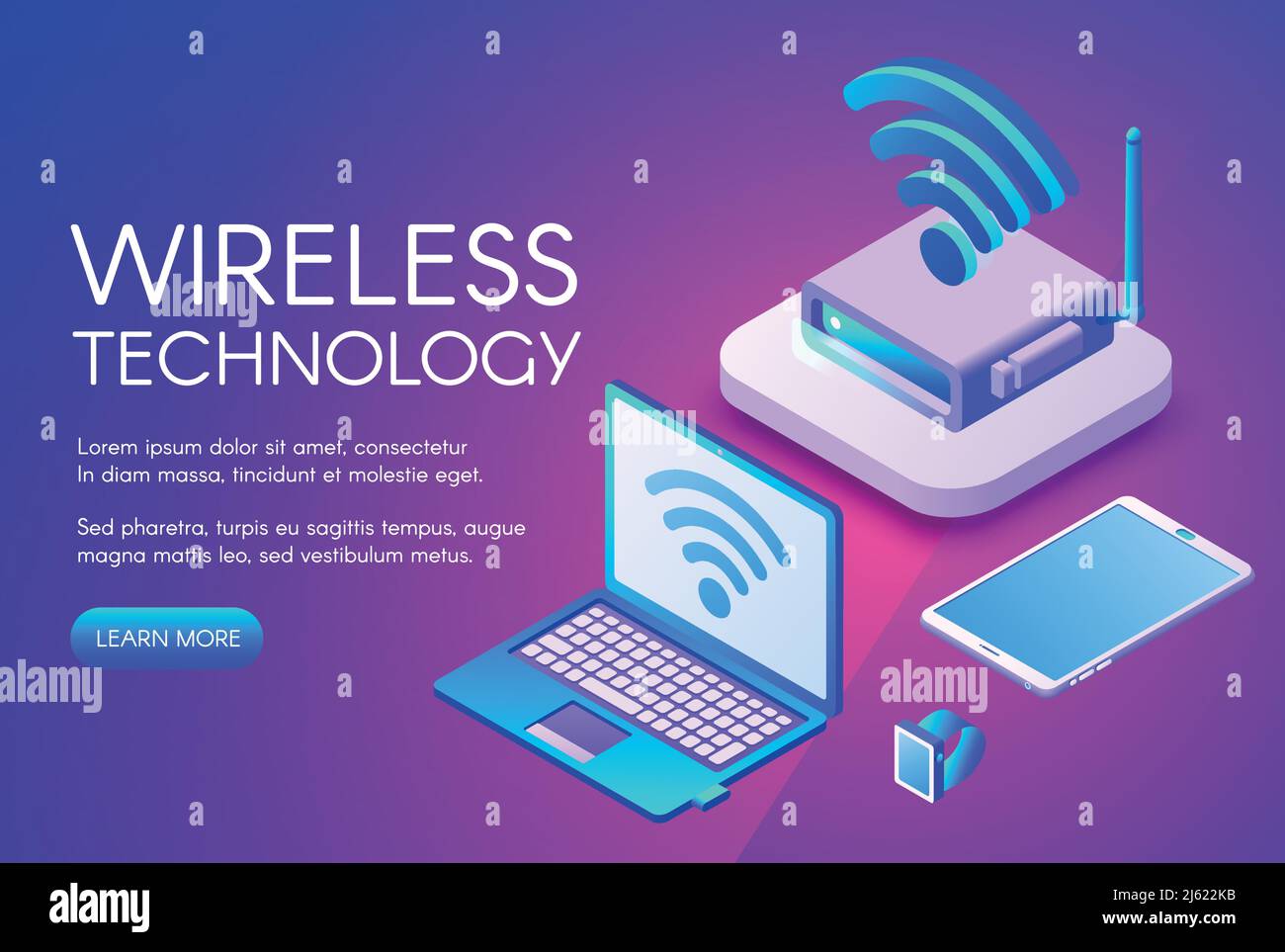 Wireless technology vector illustration of data transfer in