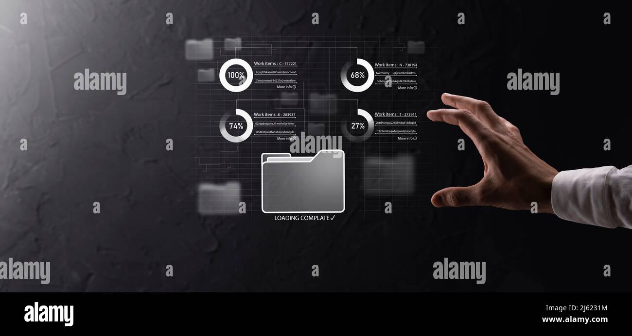 Business developer hand using board framework on virtual modern ...