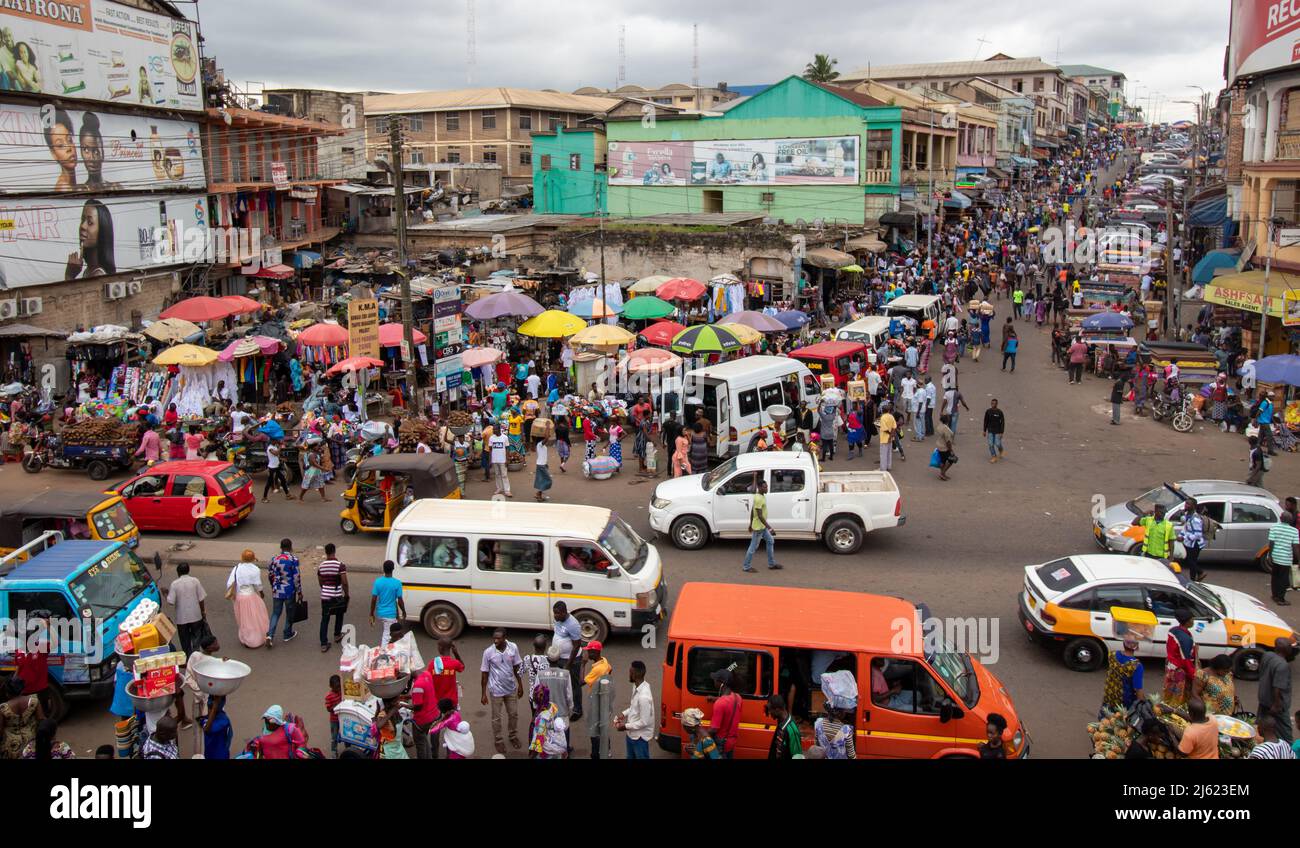 Part of the Kejetia Market in Kumasi, Ghana Stock Photo