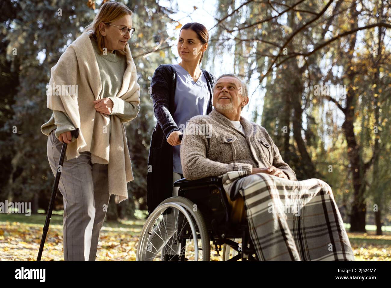 Man woman walking stick senior hi-res stock photography and images - Alamy