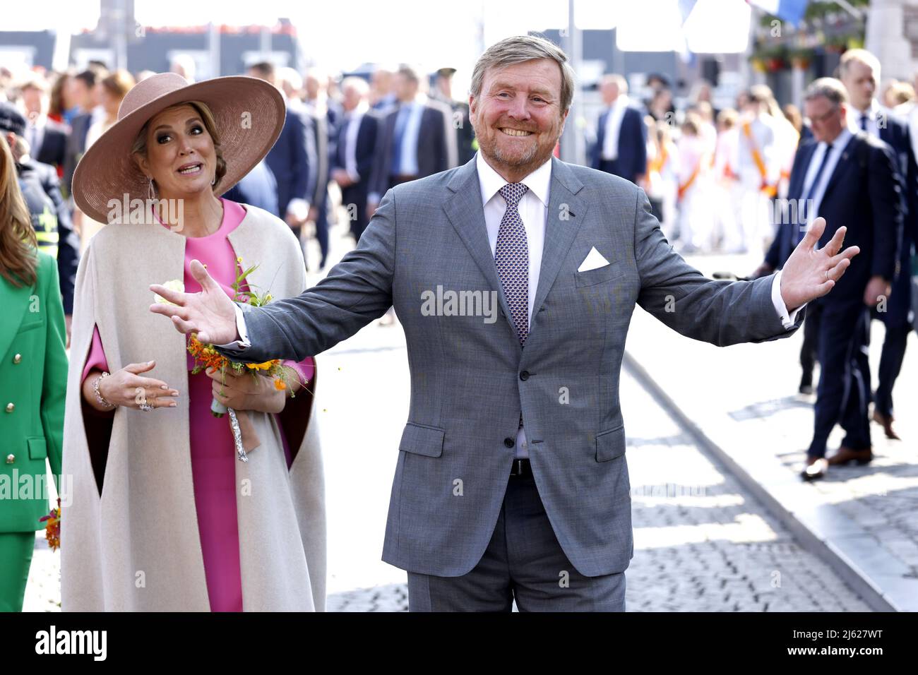 Maastricht Netherlands 22 04 27 11 16 19 Maastricht King Willem Alexander And Queen Maxima During King S Day In Maastricht After Two Silent Corona Years The Dutch Celebrate King S Day As Usual Anp Marcel Van Horn