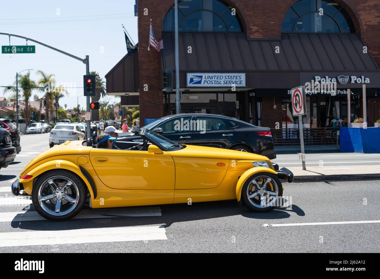 Long Beach, California USA - March 31, 2021: classic car of Chrysler Plymouth Prowler. side view. Stock Photo