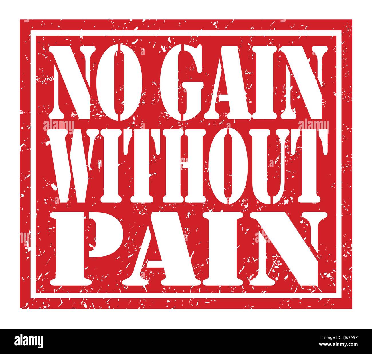 NO GAIN WITHOUT PAIN, words written on red stamp sign Stock Photo Alamy