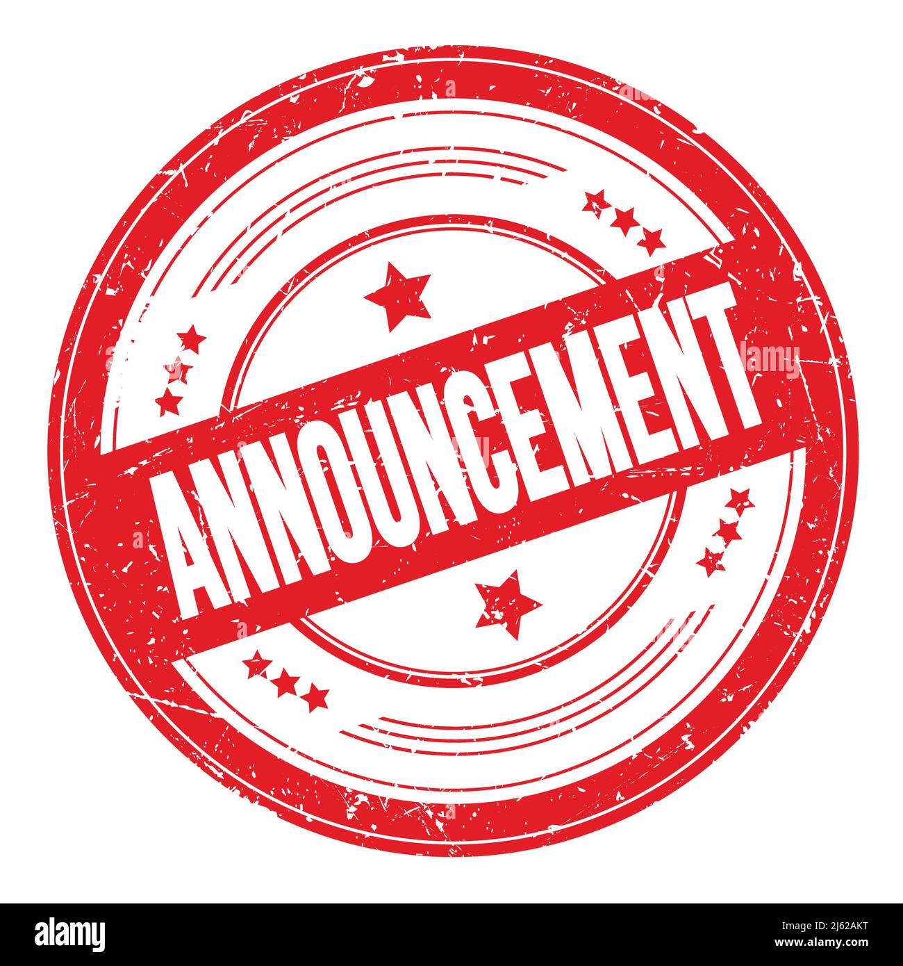 ANNOUNCEMENT text on red round grungy texture stamp Stock Photo Alamy