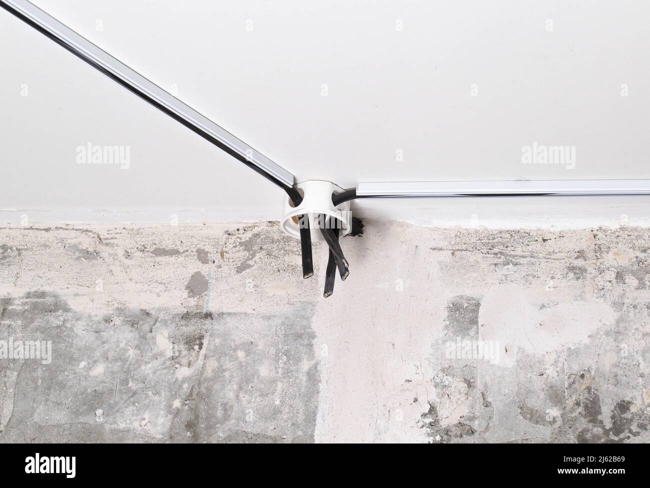 Installation of electrical wires and junction boxes in the building