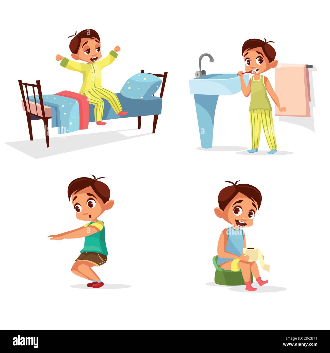 Boy doing the washing up Stock Vector Images - Alamy
