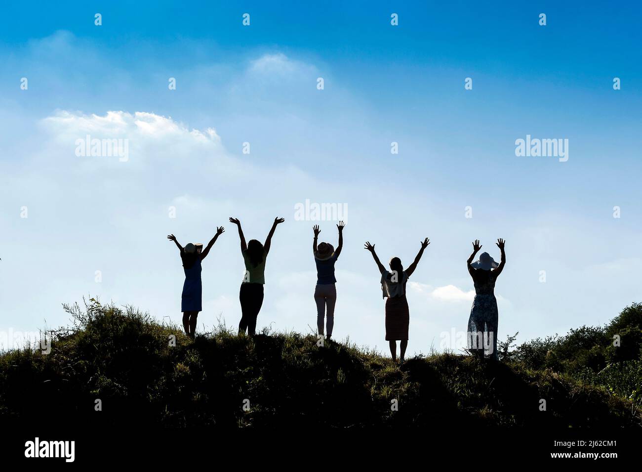 Five women skyline silhouette hi-res stock photography and images - Alamy