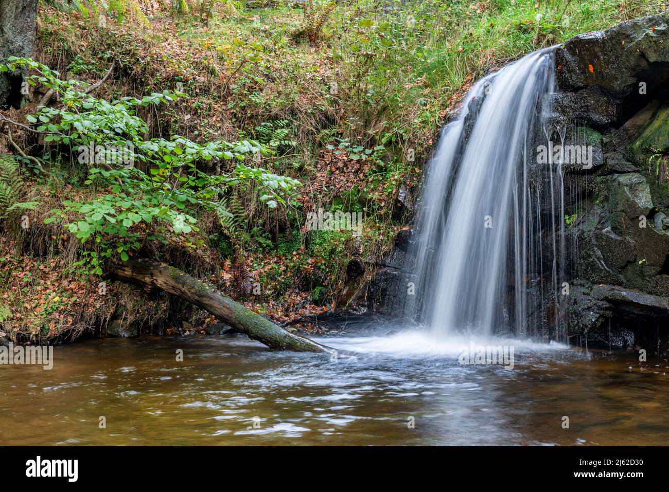 Blow Gill waterfall near Osmotherley on the Yorkshire Moors Stock Photo