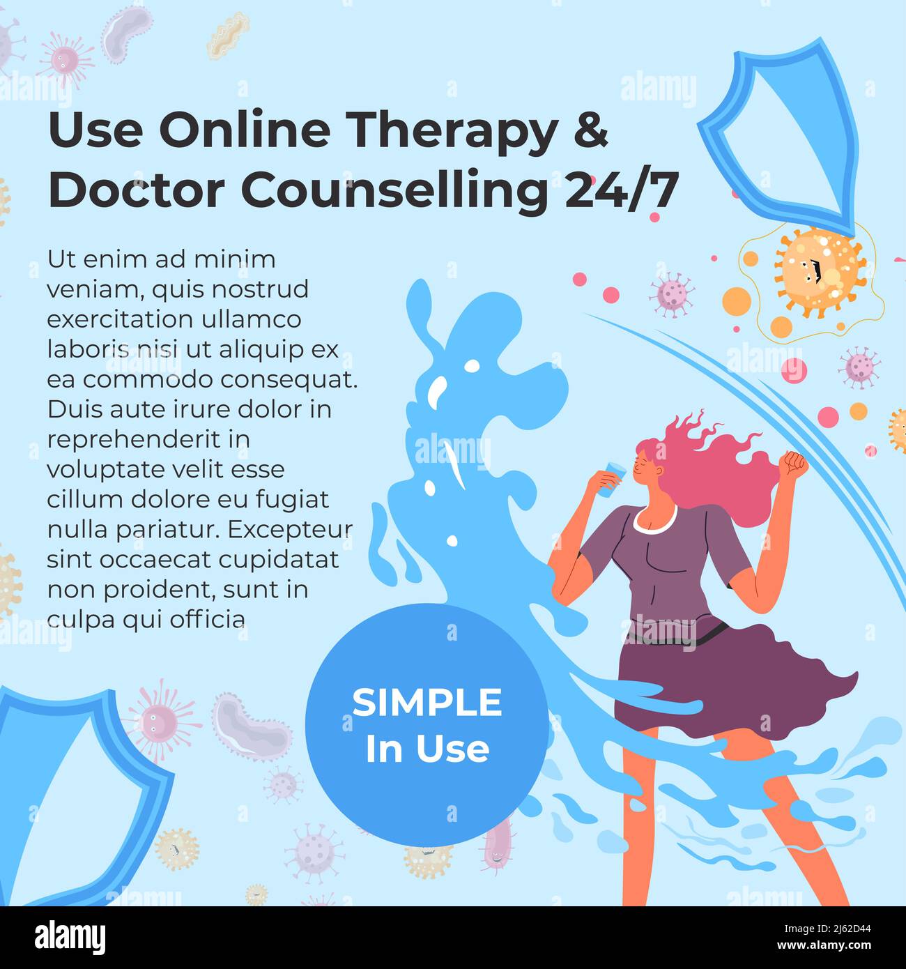 Use online therapy and doctor counselling web Stock Vector