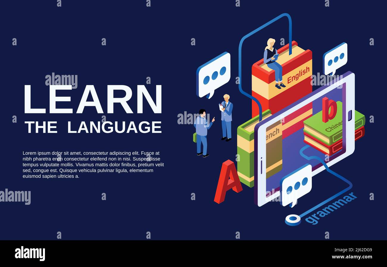 Learn language vector illustration, study of foreign languages concept ...