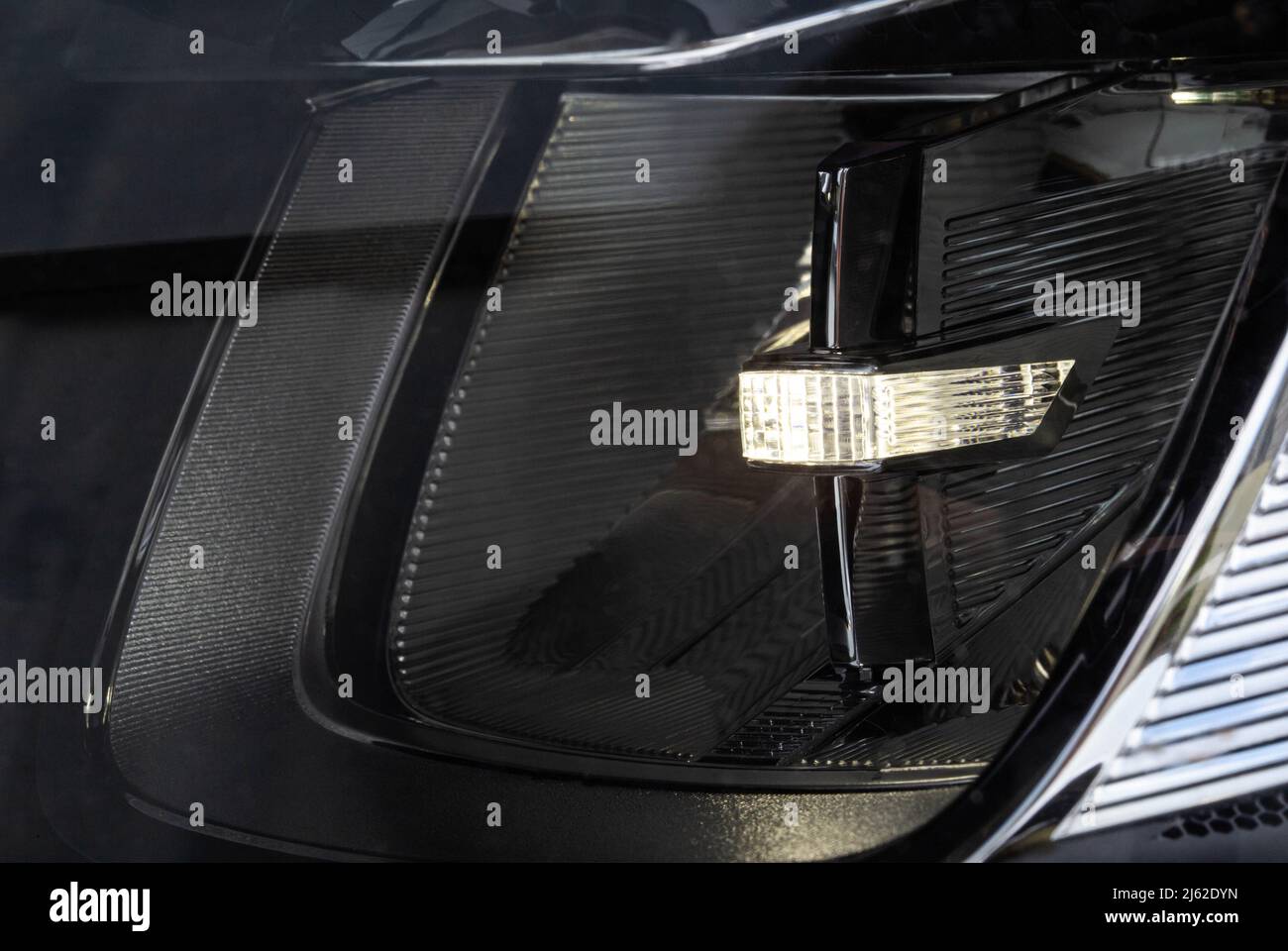Modern LED car headlight for better road illumination and lower energy