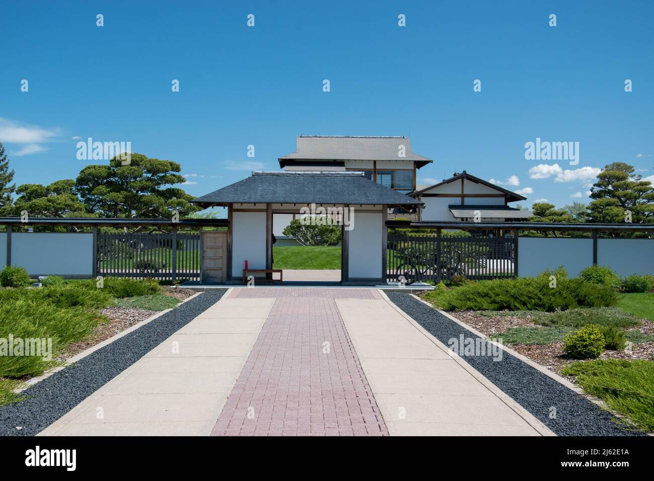 Main gate to Nikka Yuto Japanese Garden, Lethbridge, Alberta, Canada