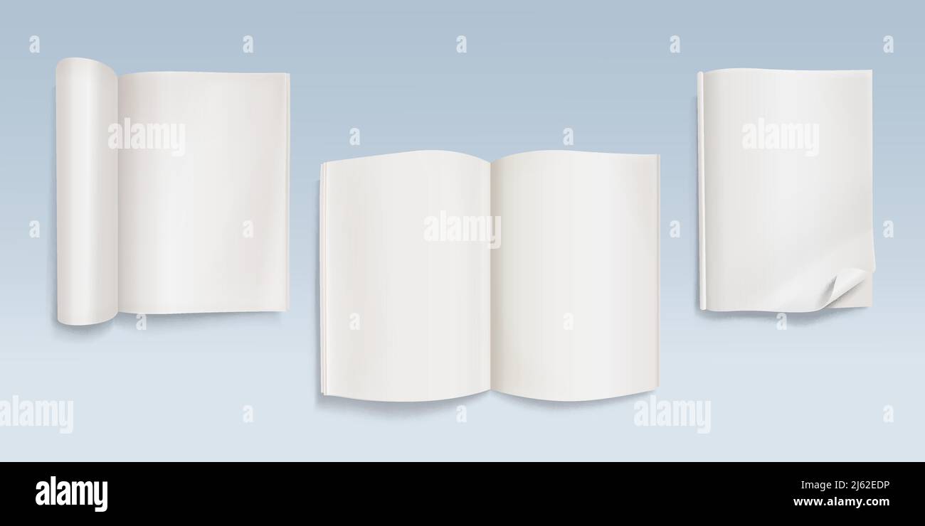 Blank open book isolated. Vector flat illustration of empty book