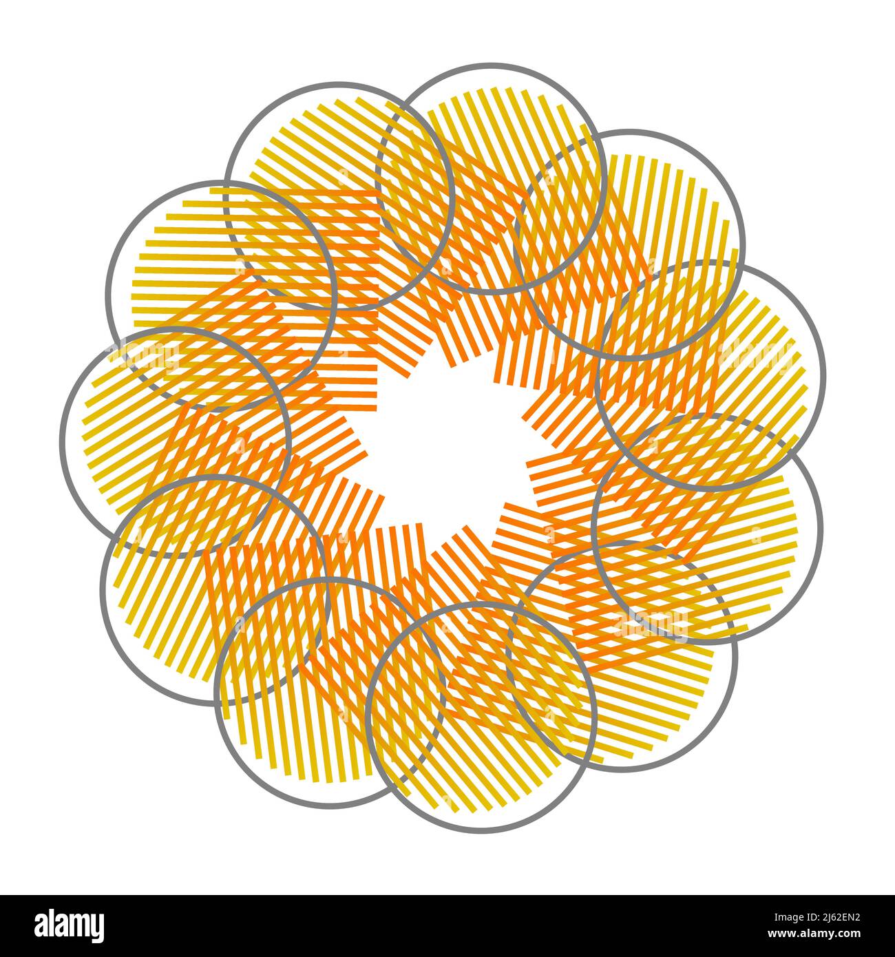 Modern abstract circle background. orange stripes in circle form. Round logo. Vector Design element. Stock Vector