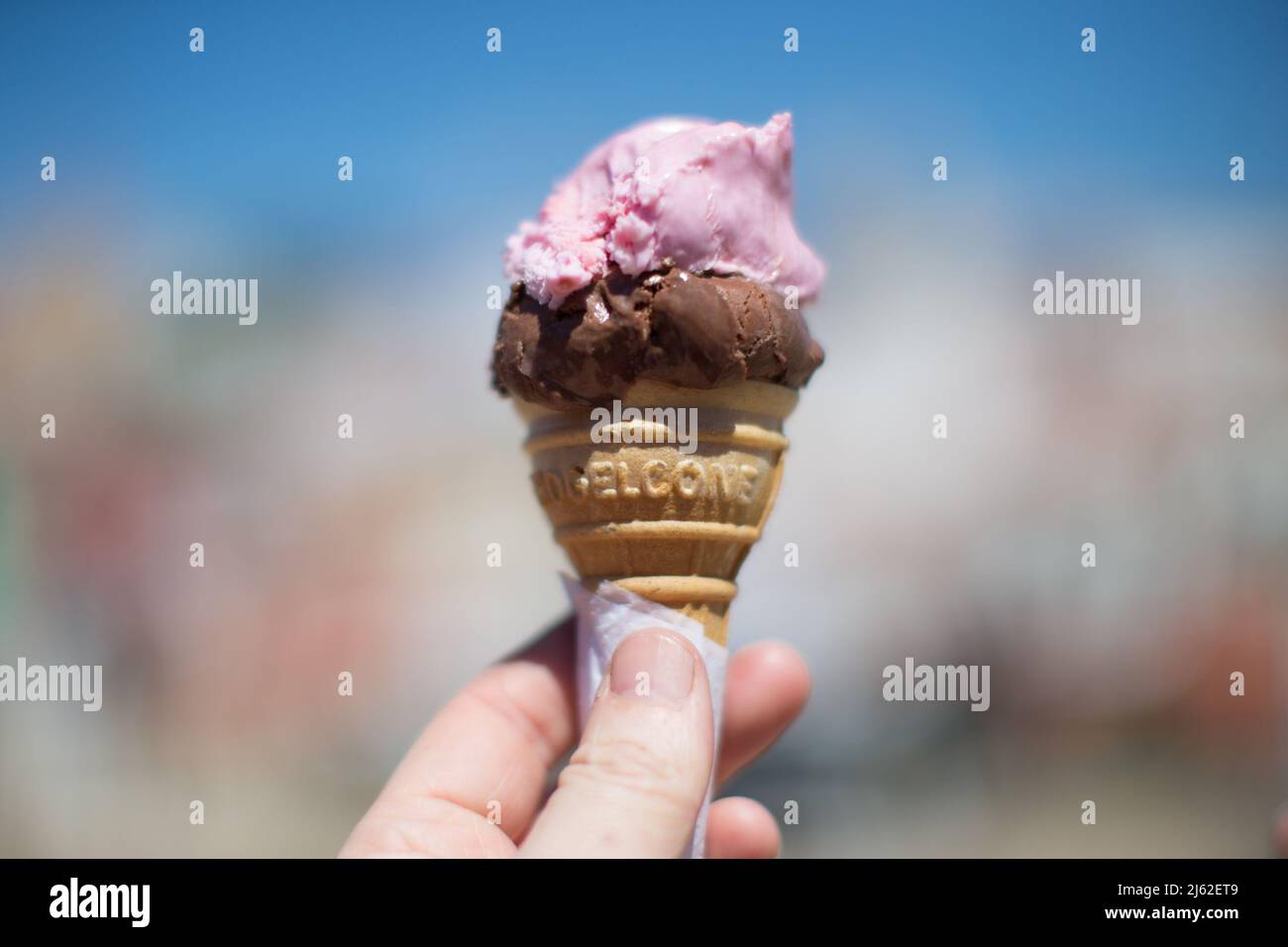 Ice Cream in Hand Stock Photo