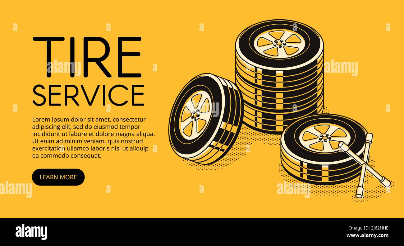 Car tire service vector illustration for automotive repair station