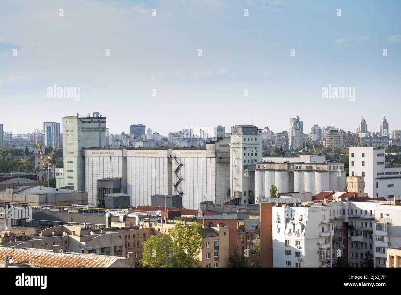 Podil, old Kyiv area. Top view. Ukraine Stock Photo