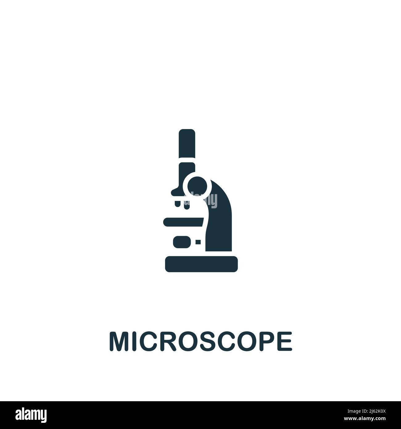 Microscope icon. Monochrome simple Bioengineering icon for templates, web design and infographics Stock Vector