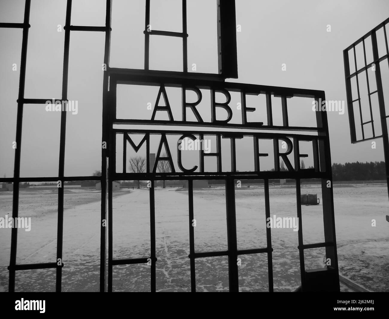 Sachsenhausen, Germany, March 2012. The sad surroundings of Sachsenhausen concentration camp. High quality photo Stock Photo