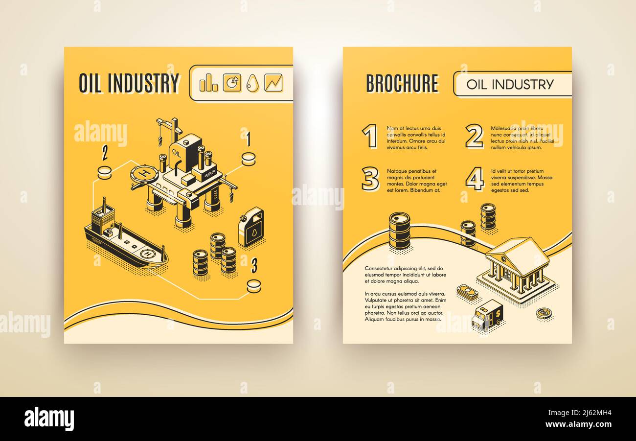 Oil industry, petroleum production company brochure, annual report