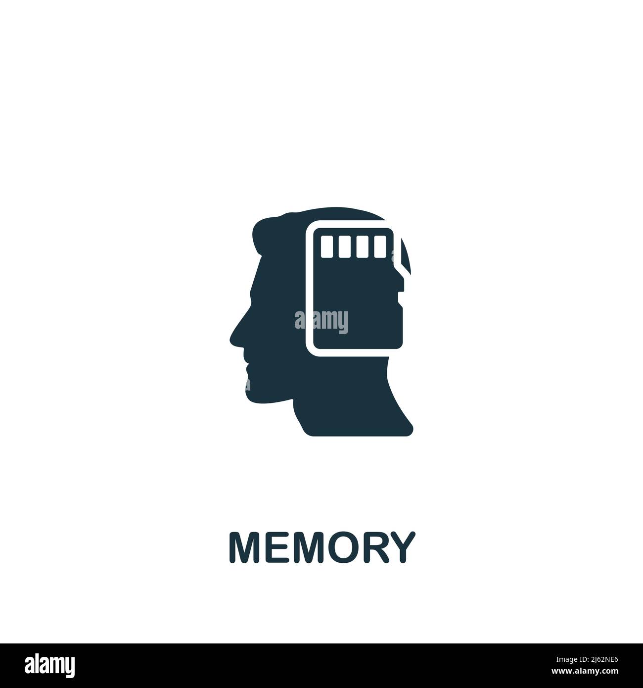Momery icon. Monochrome simple Brain Process icon for templates, web ...