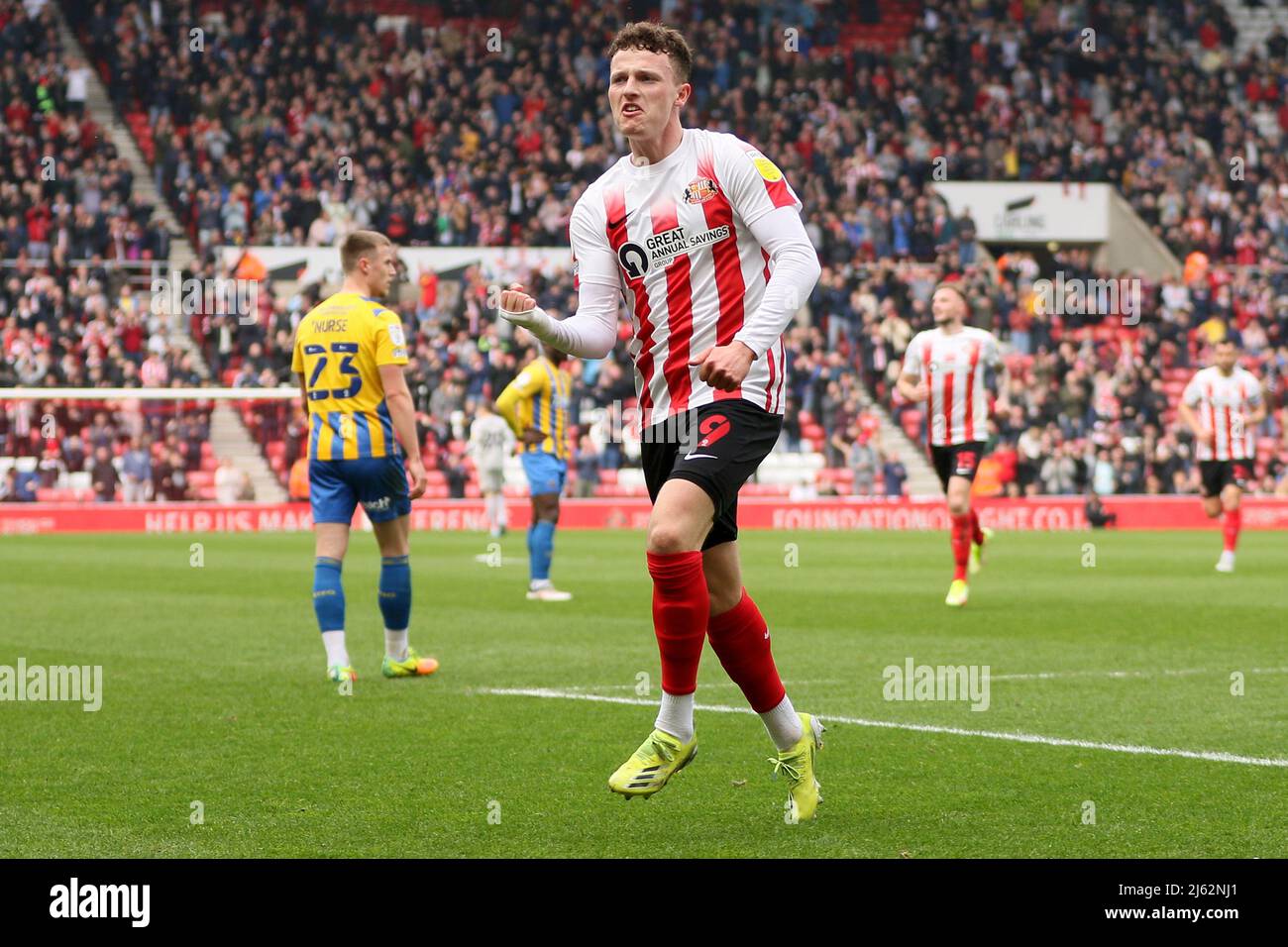 Nathan Broadhead of Sunderland celebrates after scoring a goal to make it 20 Sunderland v