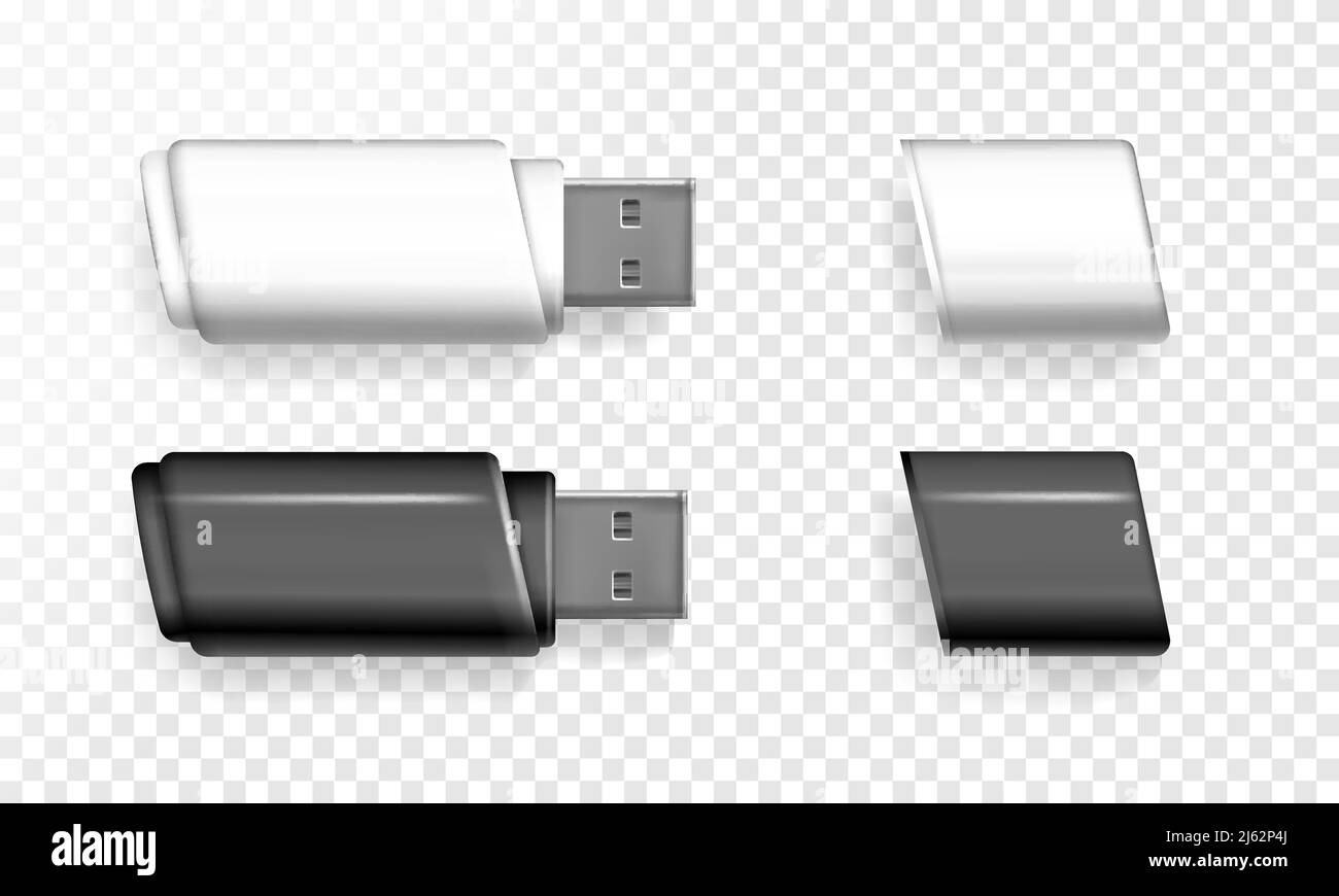USB flash drive vector illustration of 3D realistic memory stick ...