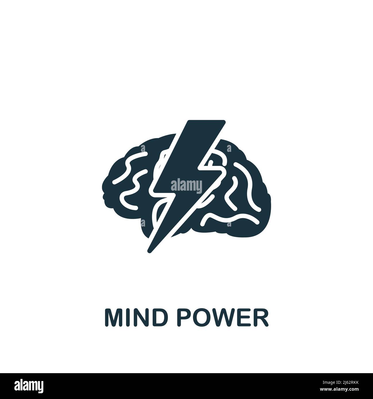 Mind Power icon. Monochrome simple Brain Process icon for templates, web design and infographics Stock Vector