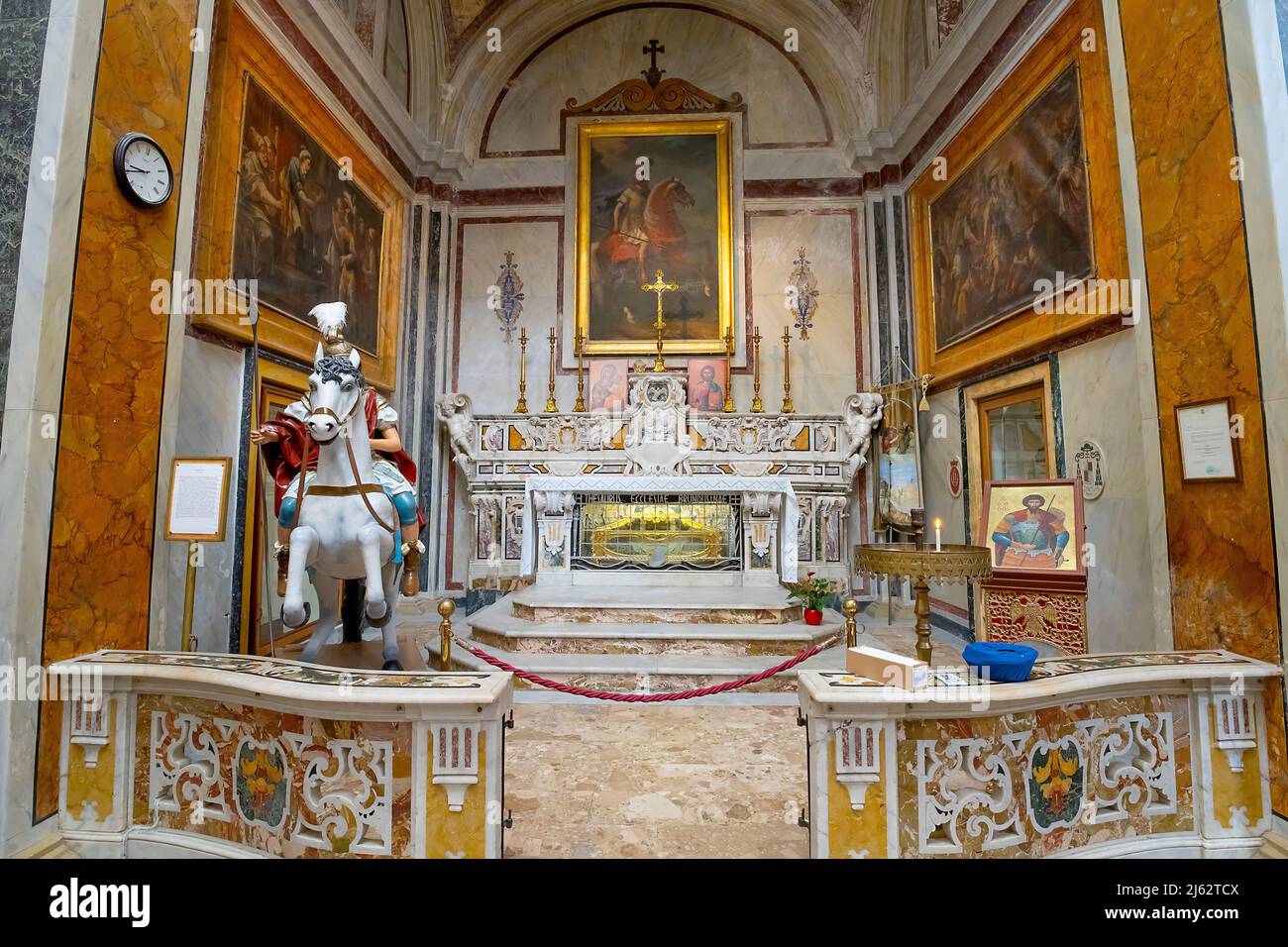 A chapel is dedicated to St.Teodoro's relics, the Saint of the city togheter with Saint Lawrence. Stock Photo
