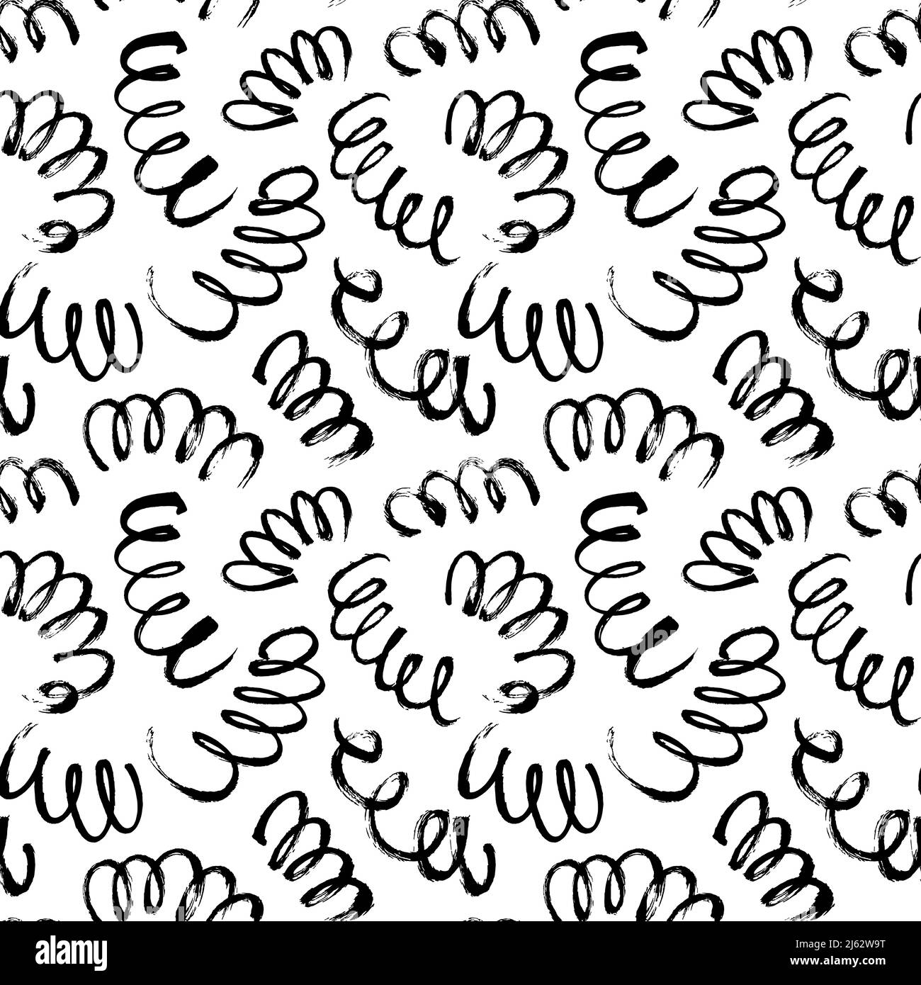 Wavy and swirled brush strokes seamless pattern Stock Vector Image ...