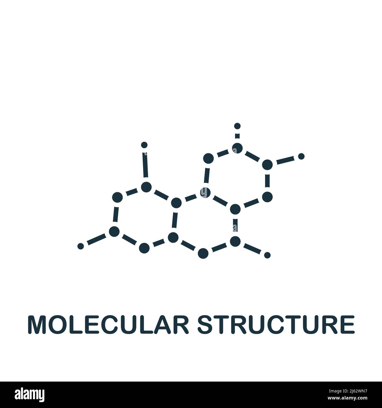 Molecular Structure icon. Monochrome simple Bioengineering icon for templates, web design and infographics Stock Vector