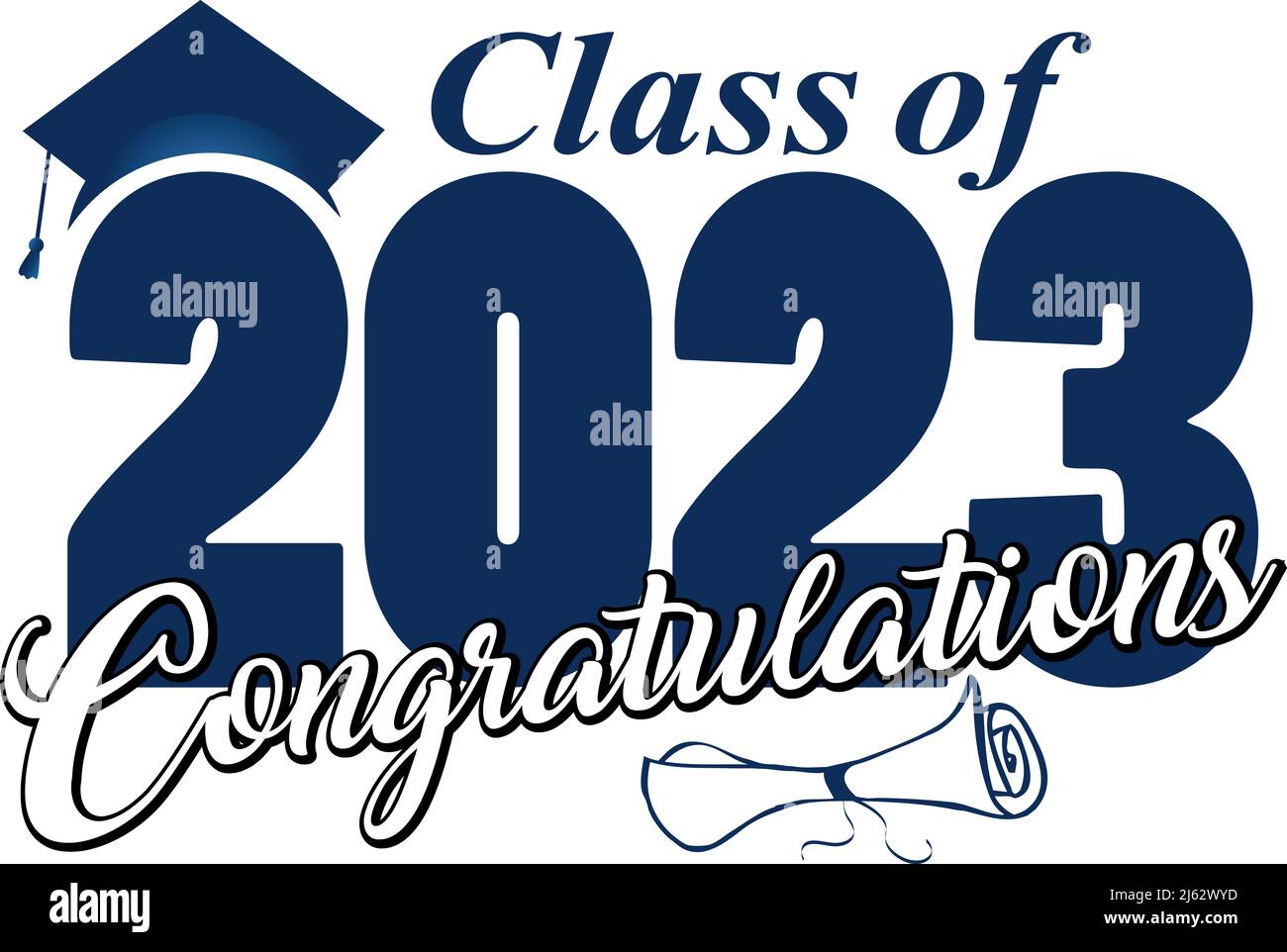 Congratulations Class of 2023 blue and black Stock Photo Alamy