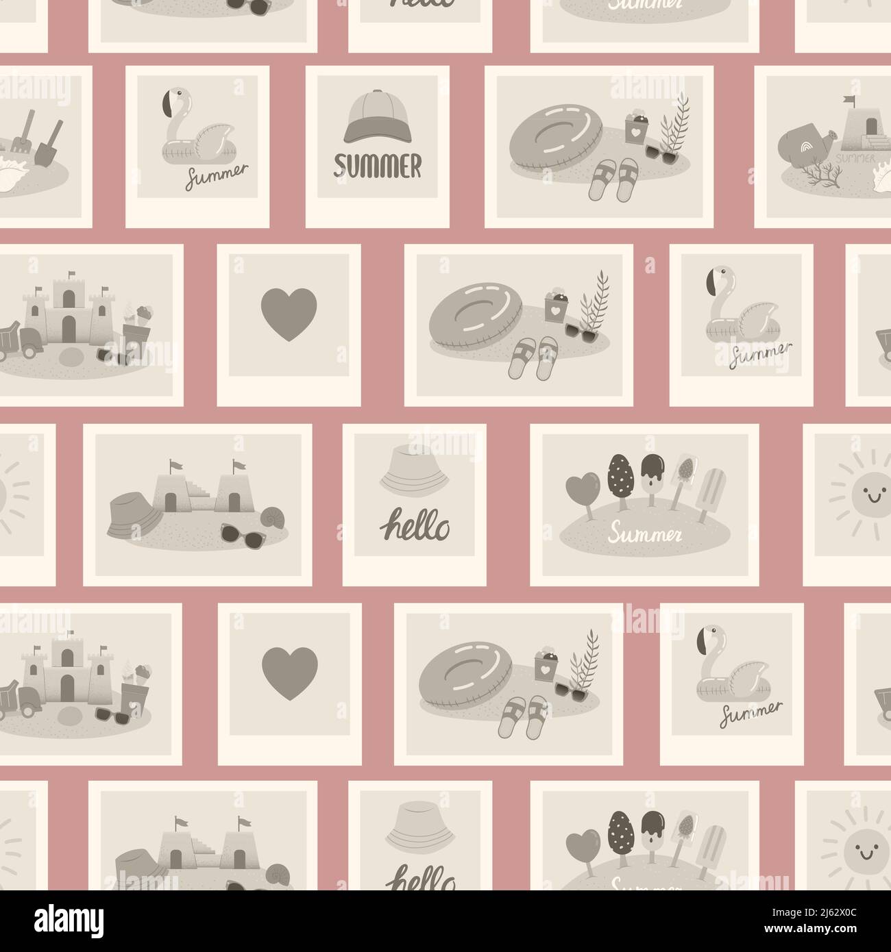 Summer seamless pattern with cameras and vector Stock Vector Image ...