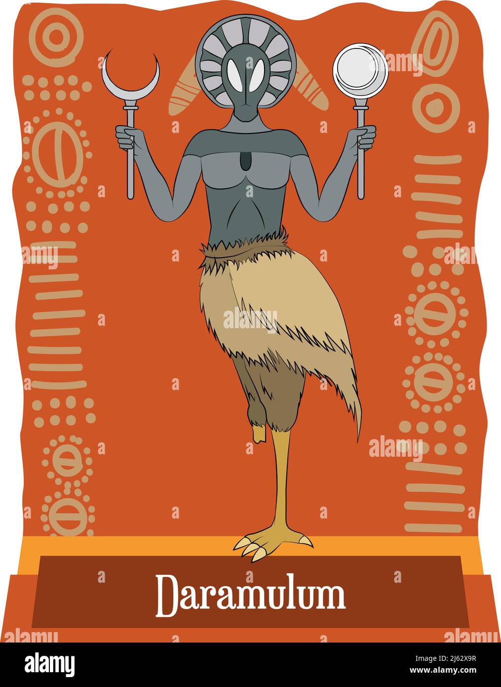 Illustration vector isolated of  Australian mythology, Aboriginal god Daramulum Stock Vector