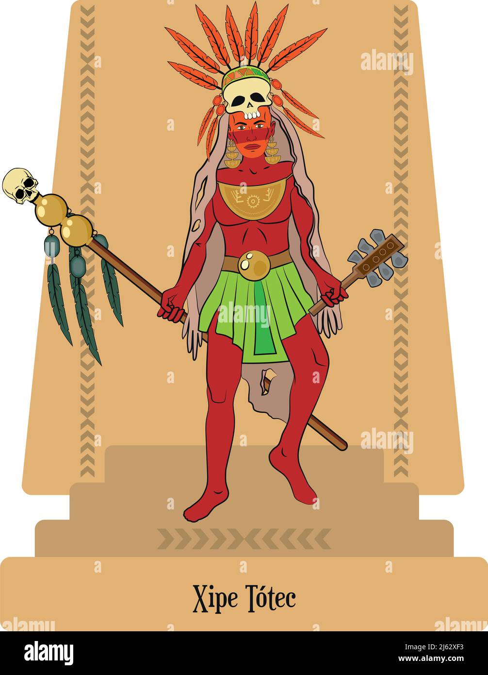 Illustration vector isolated of Aztec god xipe totec Stock Vector Image &  Art - Alamy