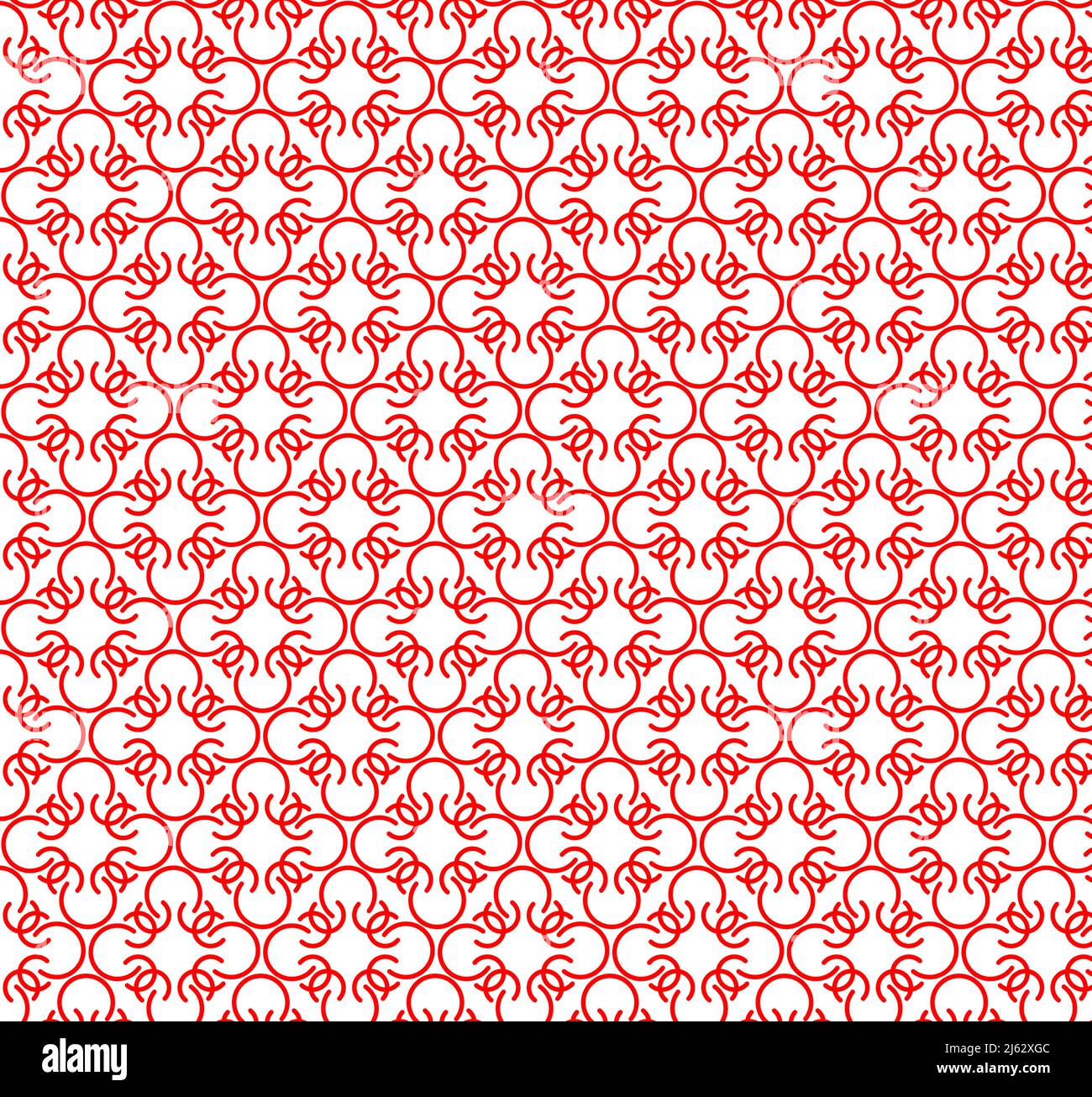 Abstract Red Stripe and curve seamless vector pattern. Stock Vector