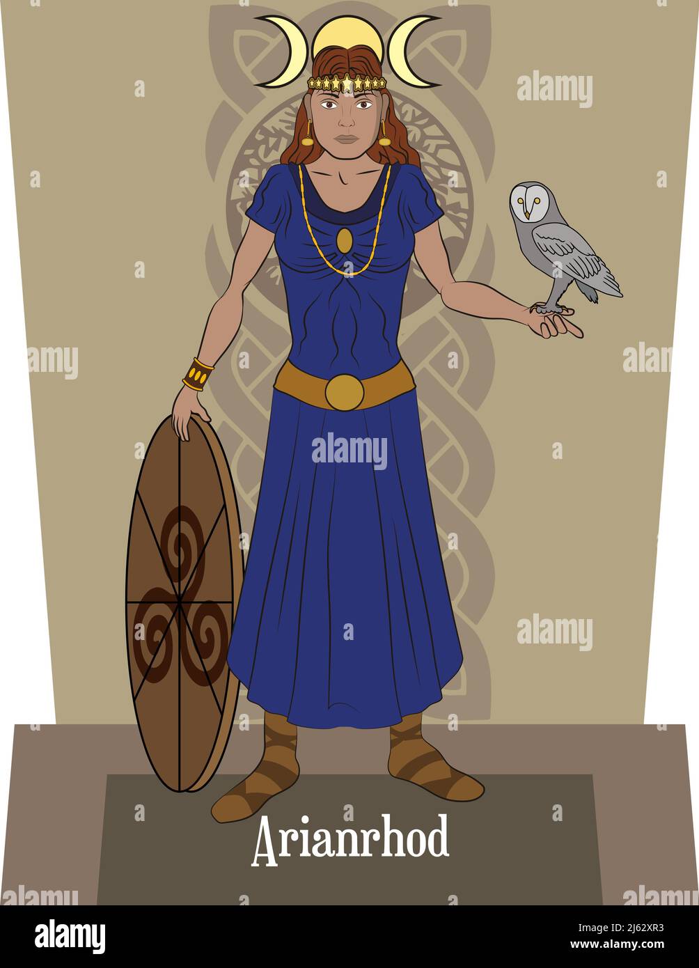 Illustration vector isolated of celtic god Arianhod Stock Vector Image \u0026  Art - Alamy, image size:1004x1390