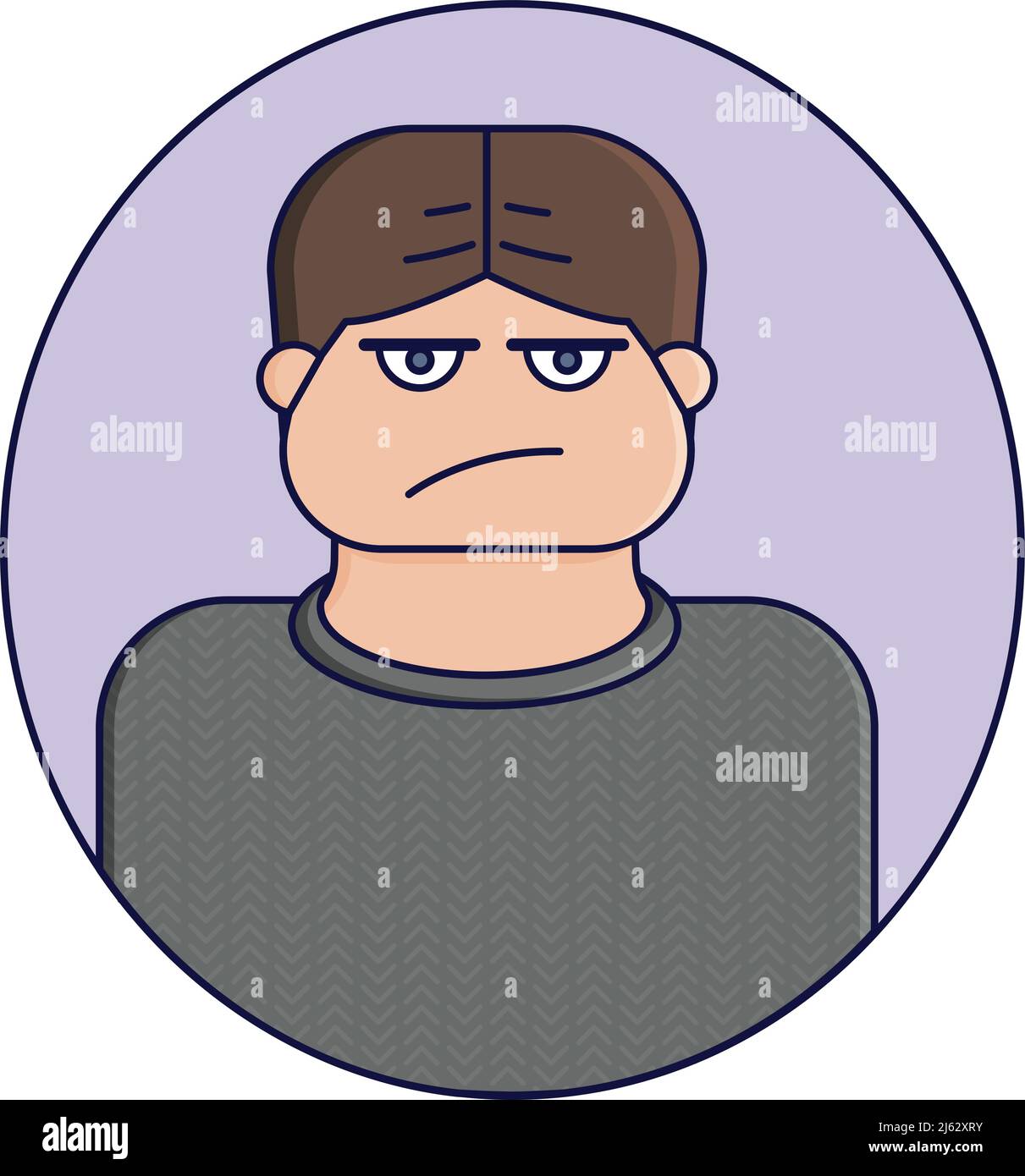 angry man sticker. Cartoon character people work Stock Vector