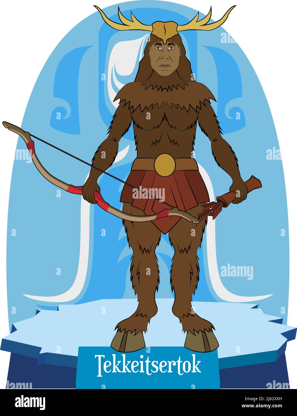 Isolated illustration vector of inuit, eskimo mythical deity