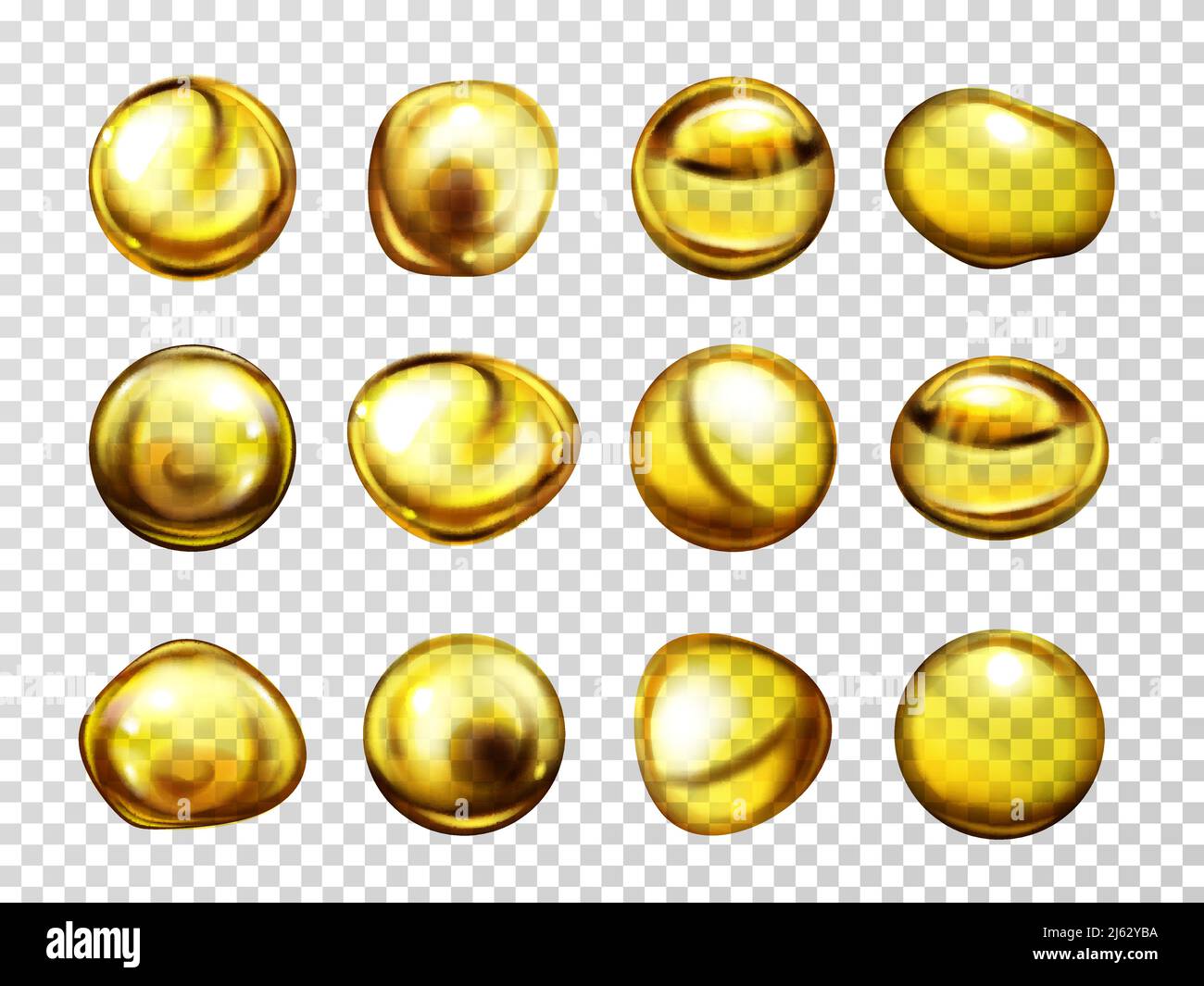 Vegetable oil, engine lubricant or honey various forms drops with light