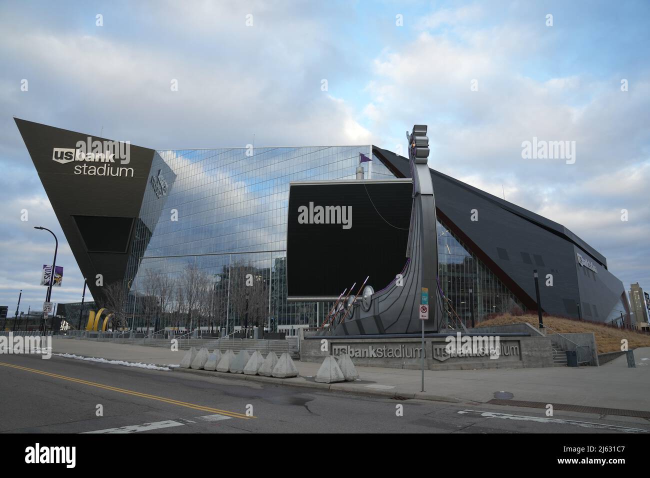 A general view of US Bank Stadium, the home of the Minnesota Vikings, Thursday, Mar. 31, 2022
