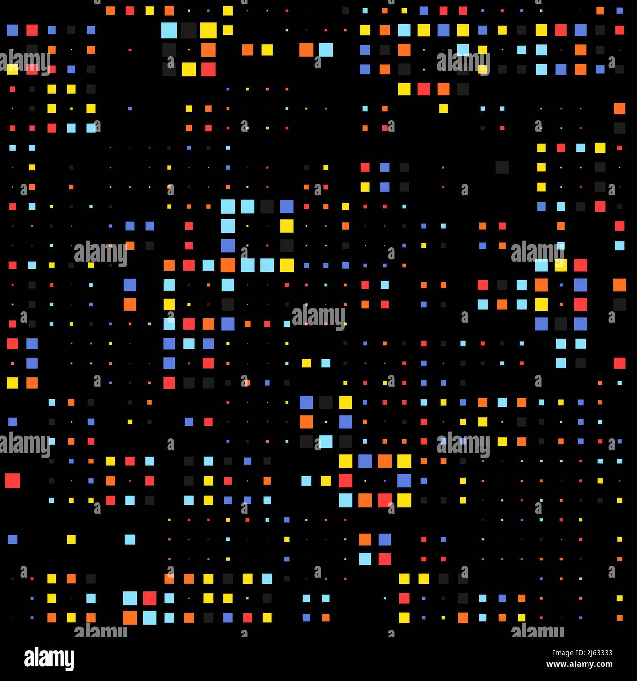 Mosaic seamless dark colored pixel background. Vector illustration  Stock Vector