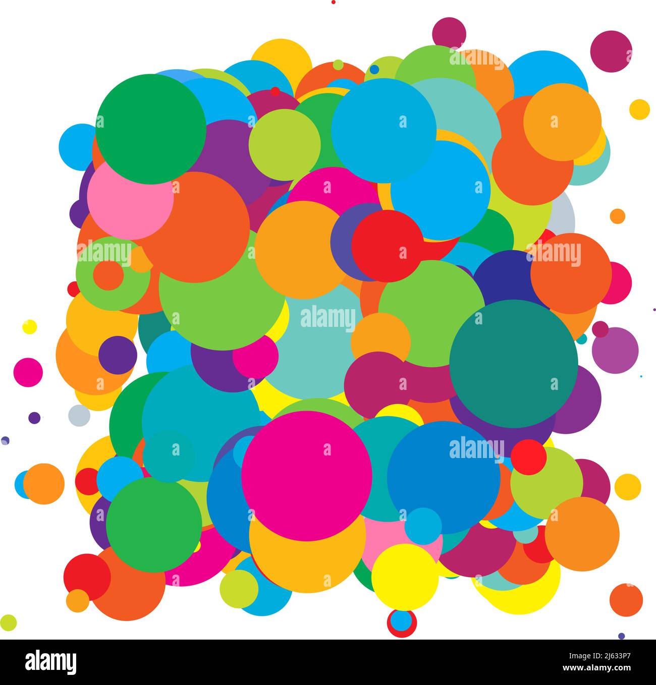 Abstract overlapping circles design element vector illustraiton. Stock