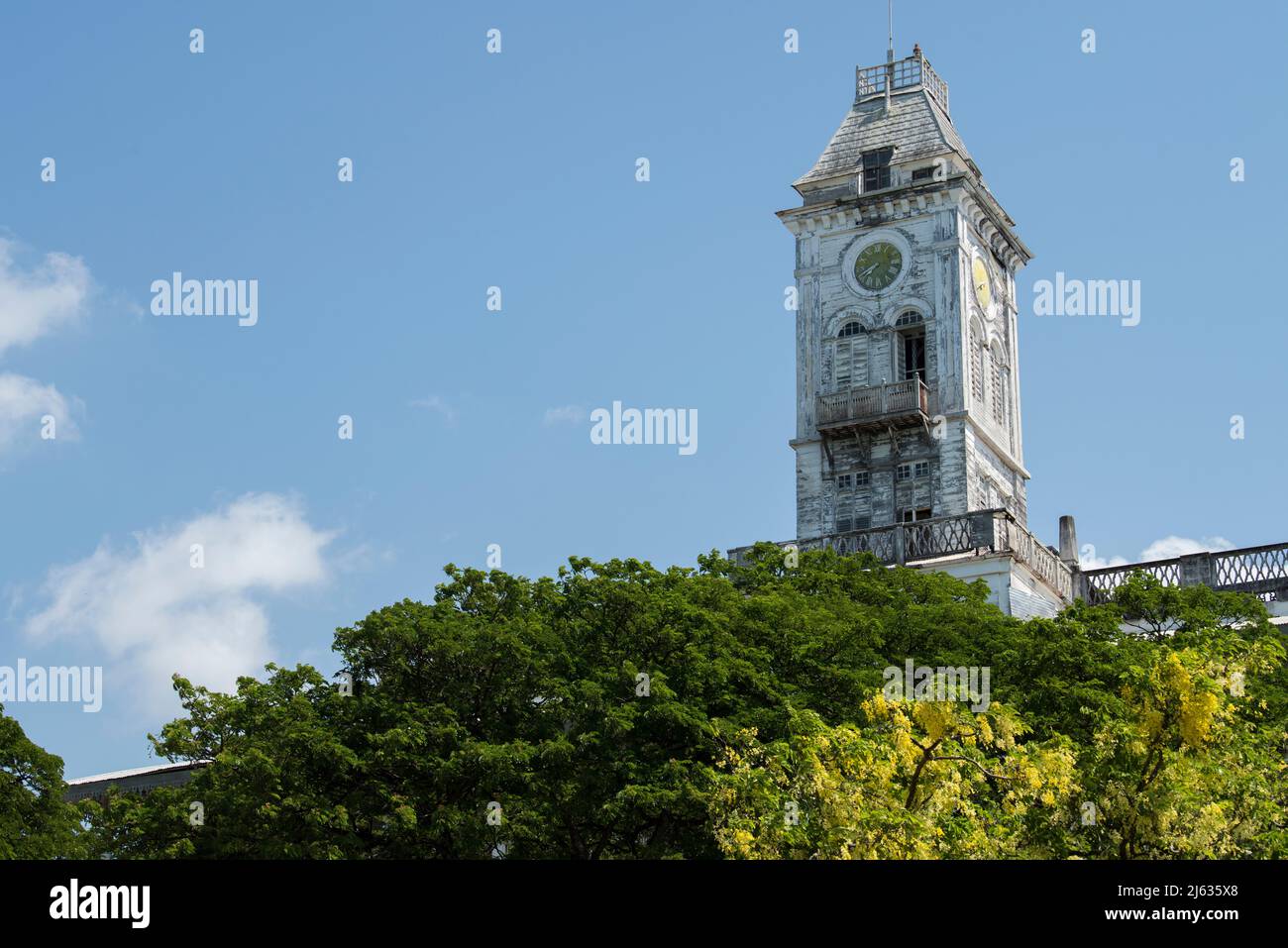 Zanzibar City, Tanzania - April 24,2022: View on architecture of Stone town in Zanzibar City. Stock Photo