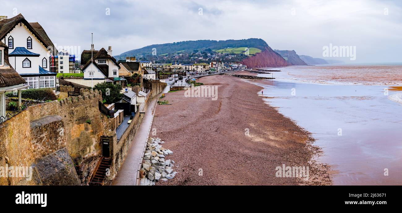 Sidmouth from Peak Hill Stock Photo