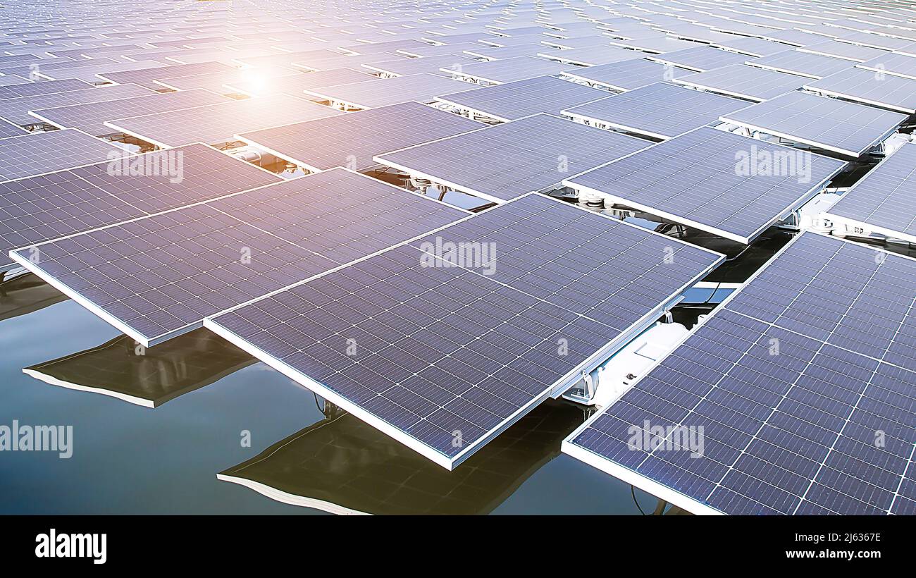floating solar power station renewable energy concept Stock Photo Alamy